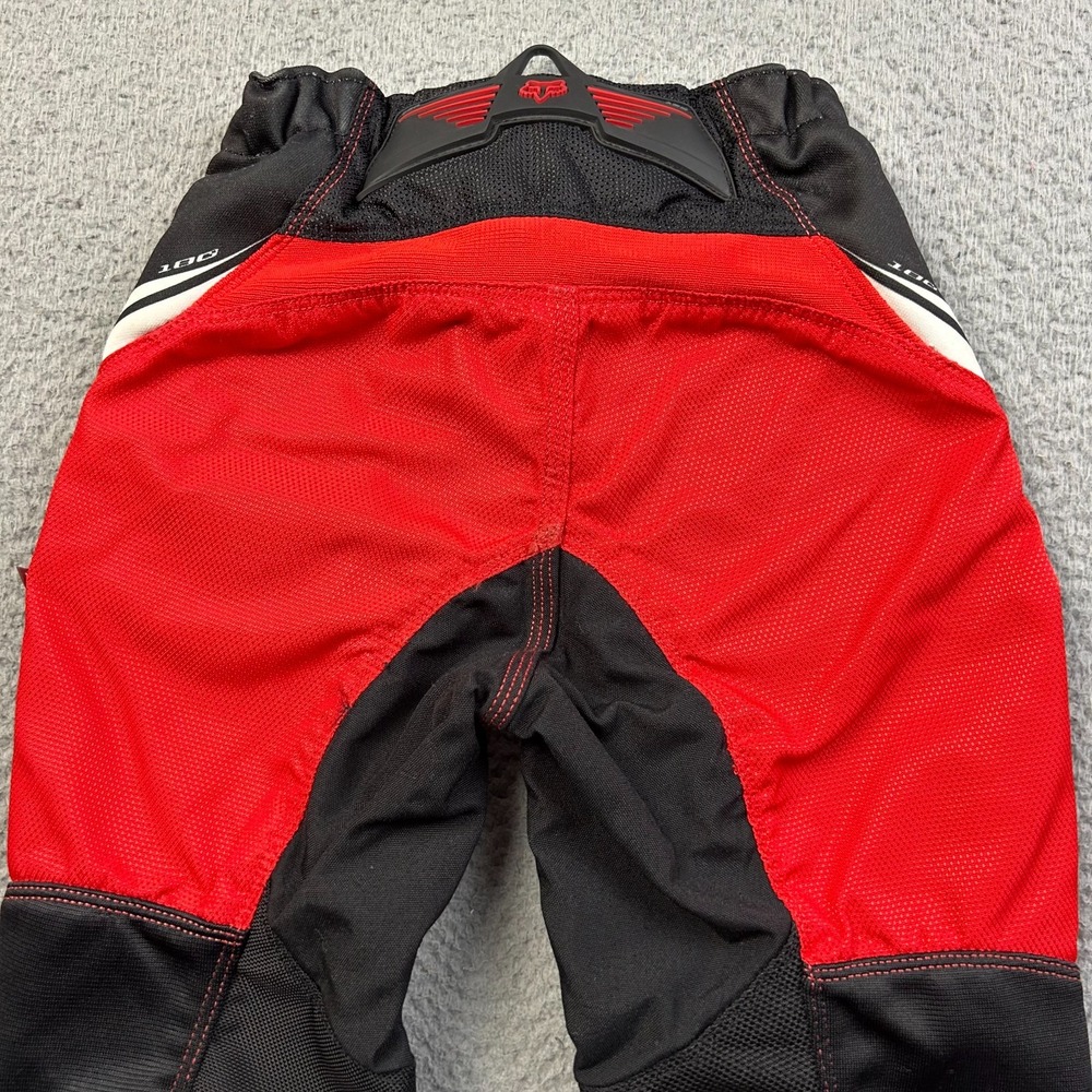 FOX Racing 180 Youth Motocross Pants Red Black Dirt Bike Riding ATV Size 8 24 - Picture 4 of 11